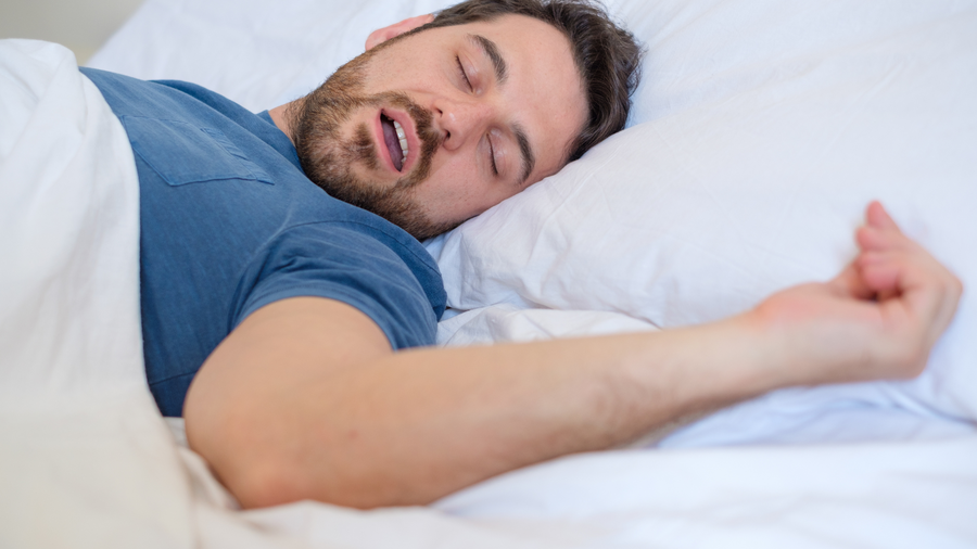 Man snoring
