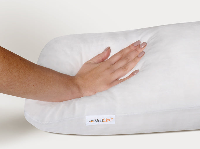 hand on the extra case for therapeutic body pillow