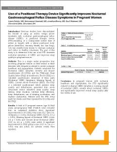 Use of a Positional Therapy Device Significantly Improves Nocturnal Gastroesophageal Reflux Disease Symptoms in Pregnant Women